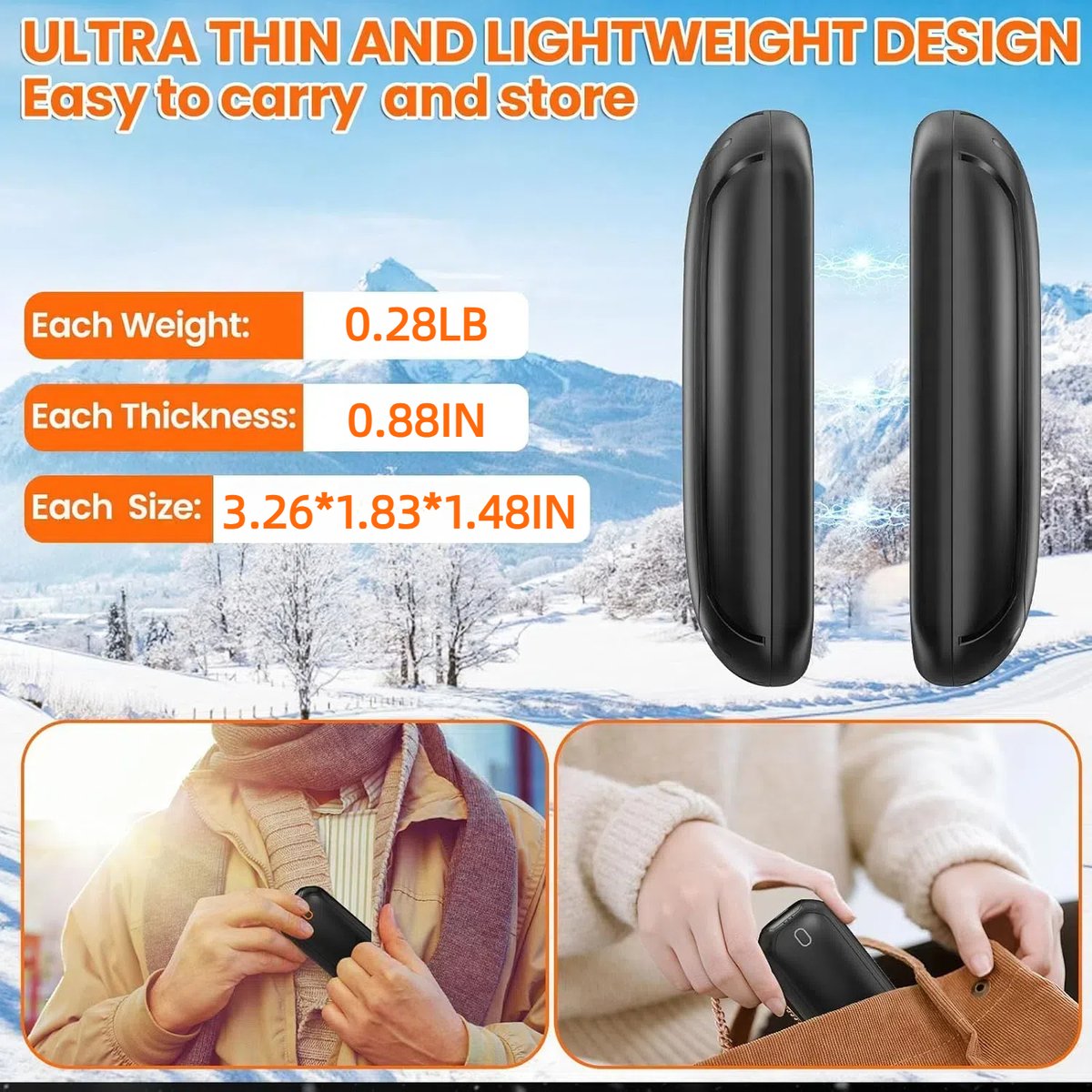 🎁2 Packs Magnetic Hand Warmers Rechargeable