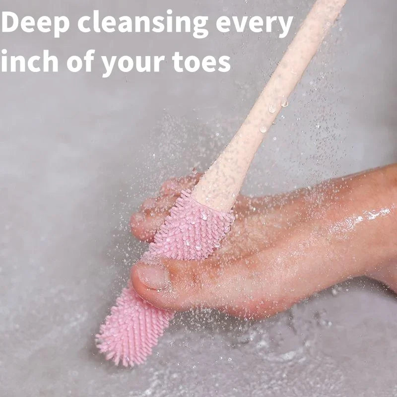 🔥(2PCS/ SET) Long Handled Silicone Toe Crevice Cleaning Brush & Exfoliating Brush