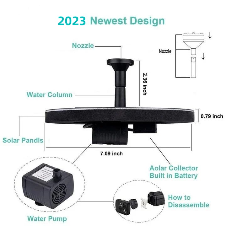 LAST DAY 49% OFF🔥Solar-Powered Bird Fountain Kit