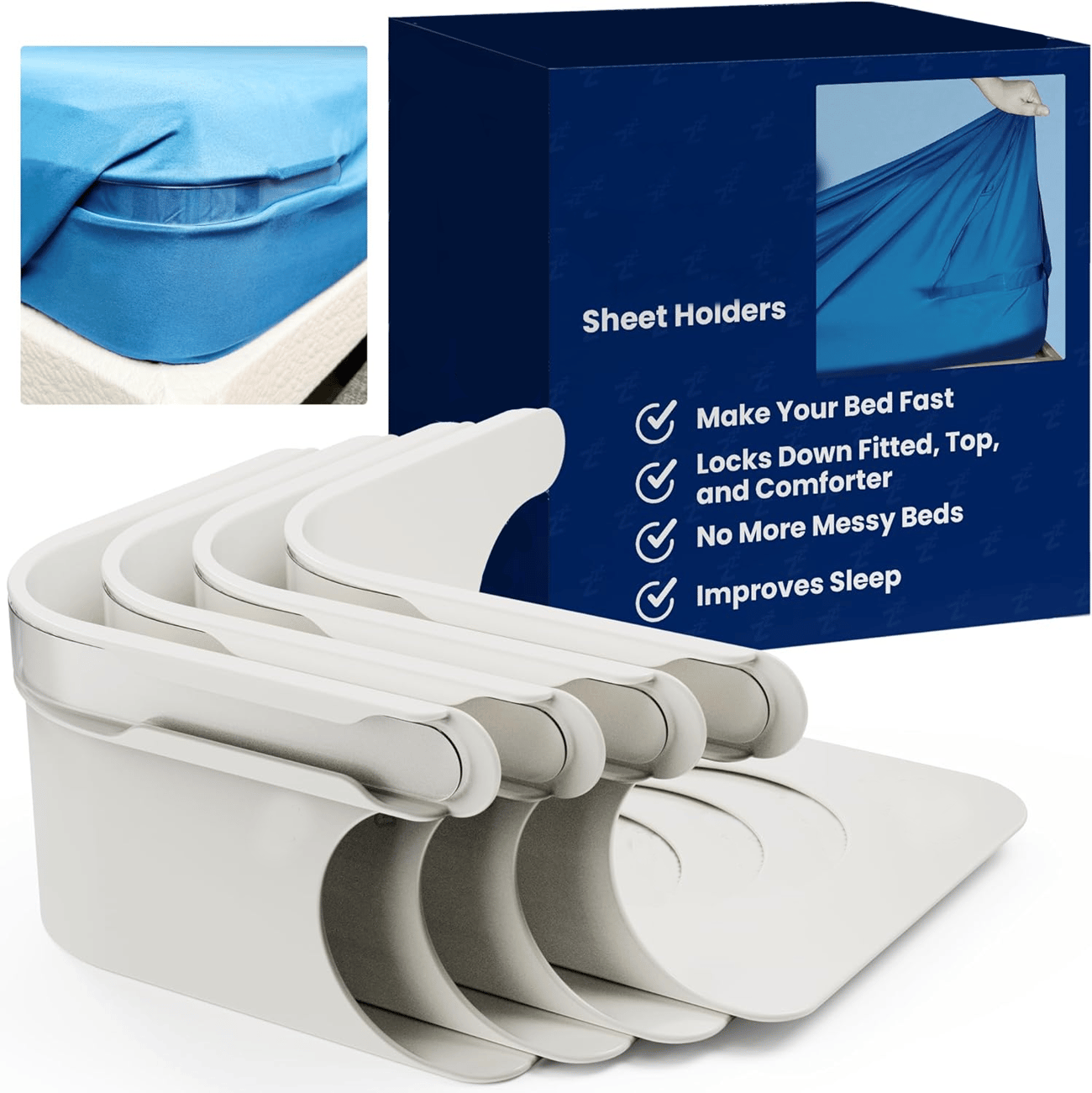 💖Last Day 49% OFF💖Sheet Holders - Secure Bed Sheets Firmly in Place - 4 Pack