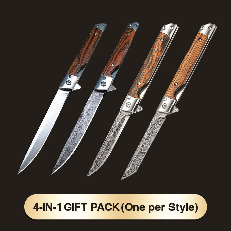 🔥Big Sale 50% OFF🔥🗡️Folding knife with wooden handle for work, hiking & camping⛺