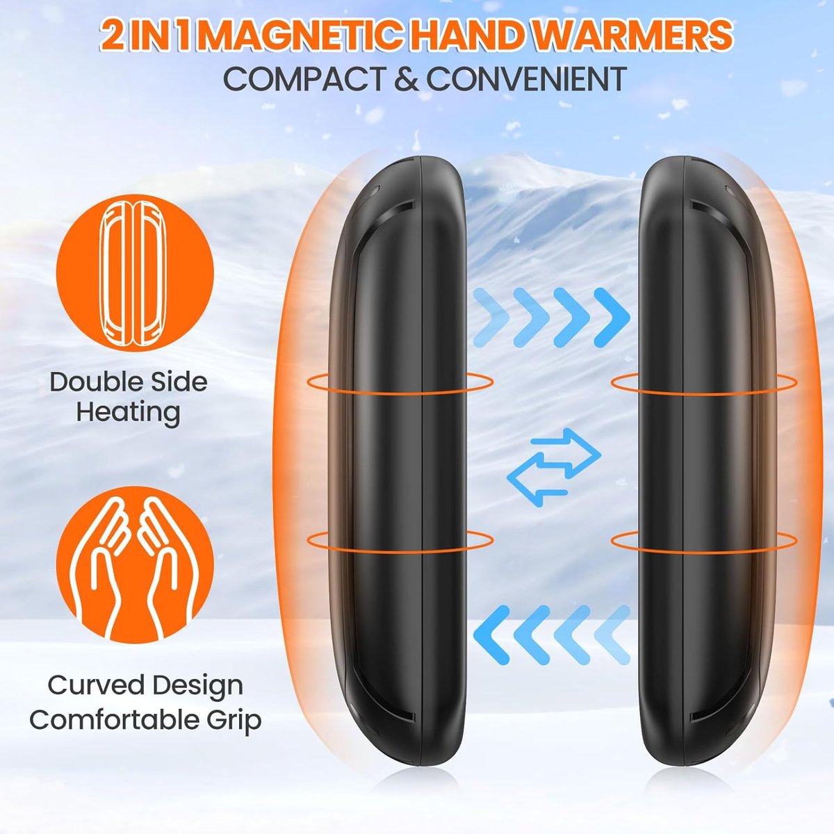 🎁2 Packs Magnetic Hand Warmers Rechargeable