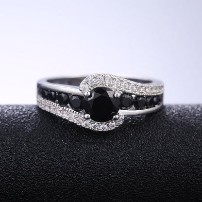 "Black Velvet" Women's Black Spinel Ring