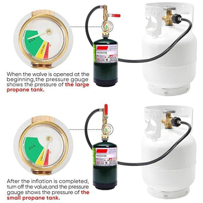 High-Precision Propane Refill Adapter with Pressure Gauge