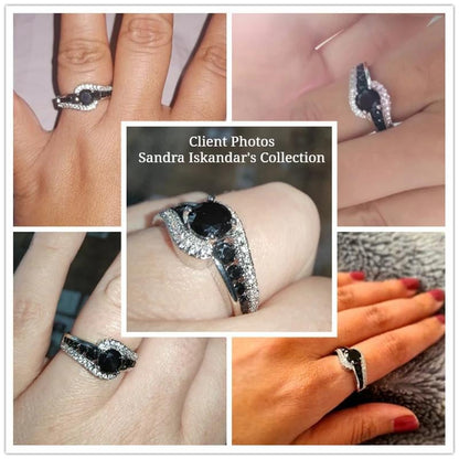 "Black Velvet" Women's Black Spinel Ring