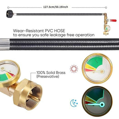 High-Precision Propane Refill Adapter with Pressure Gauge