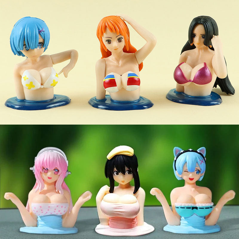 JiggleChic Anime Hot Spring Bobblehead Dashboard Decoration