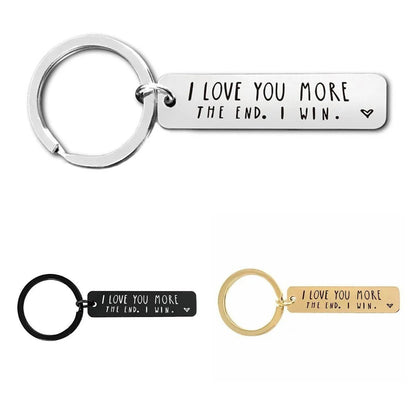 "I Love You More The End I Win" Funny Christmas Gift Keychain