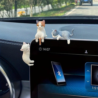 Cute Cat-Themed Car Decoration Set