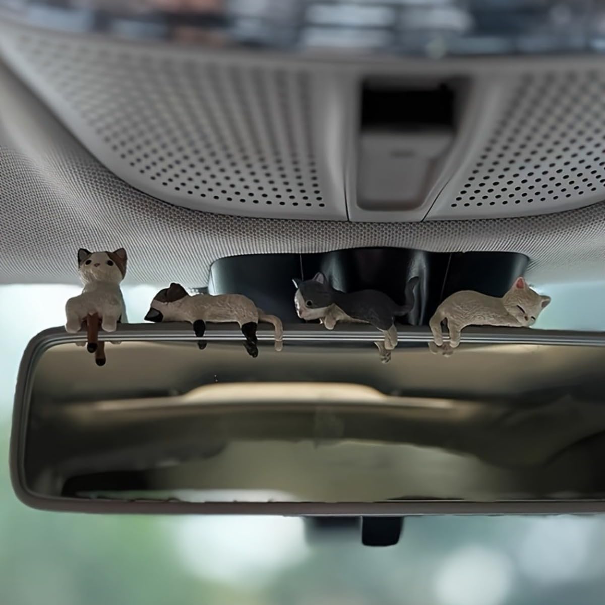 Cute Cat-Themed Car Decoration Set