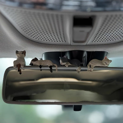 Cute Cat-Themed Car Decoration Set