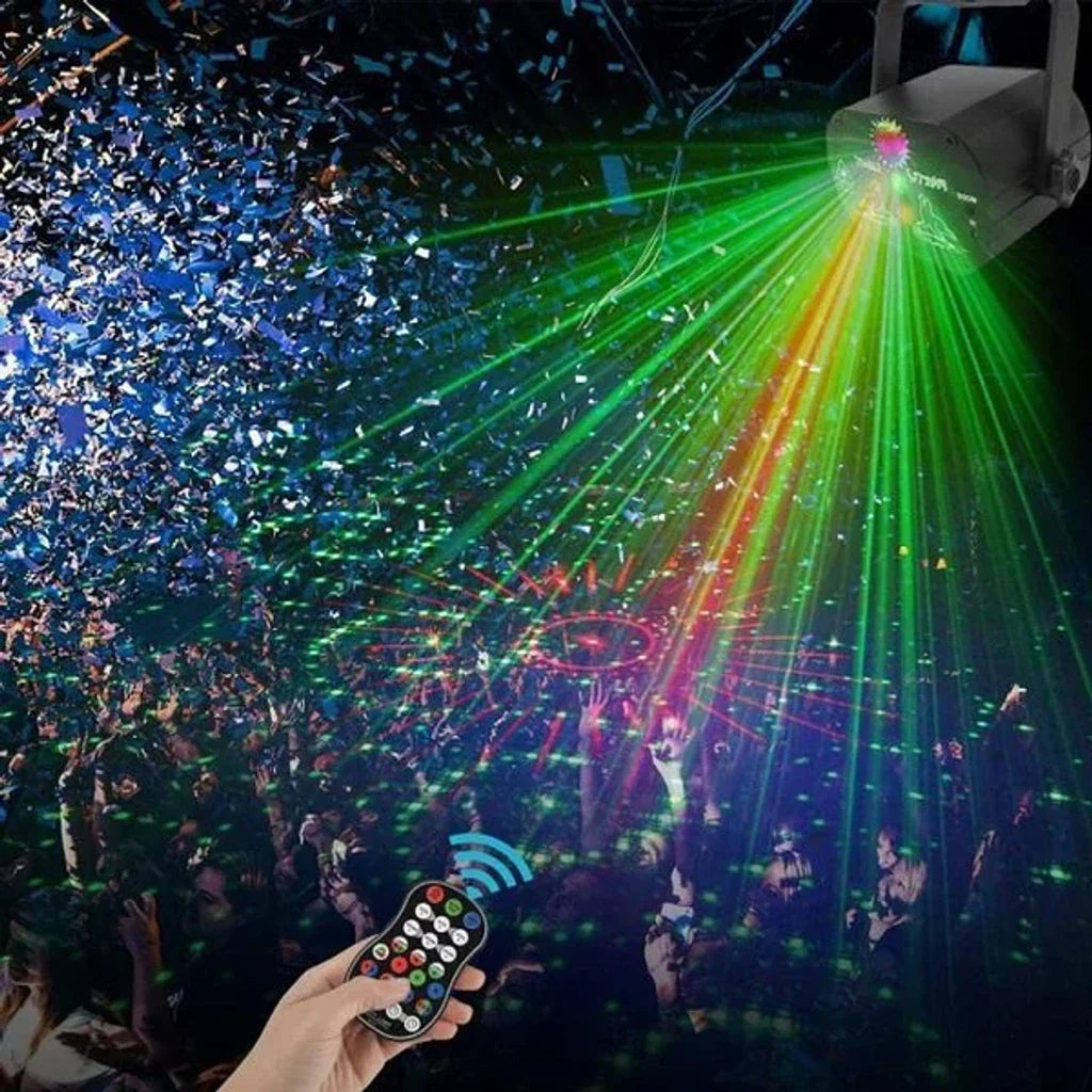 (🔥BEST GIFT FOR FAMILY🔥)Stage Laser Light Sound Activated LED Projector Party Light💃-👍Buy 2 Save 15%