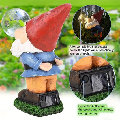 (🔥HOT SALE NOW 49% OFF) - Hilarious Gnome Blowing A Bubble Garden Statue