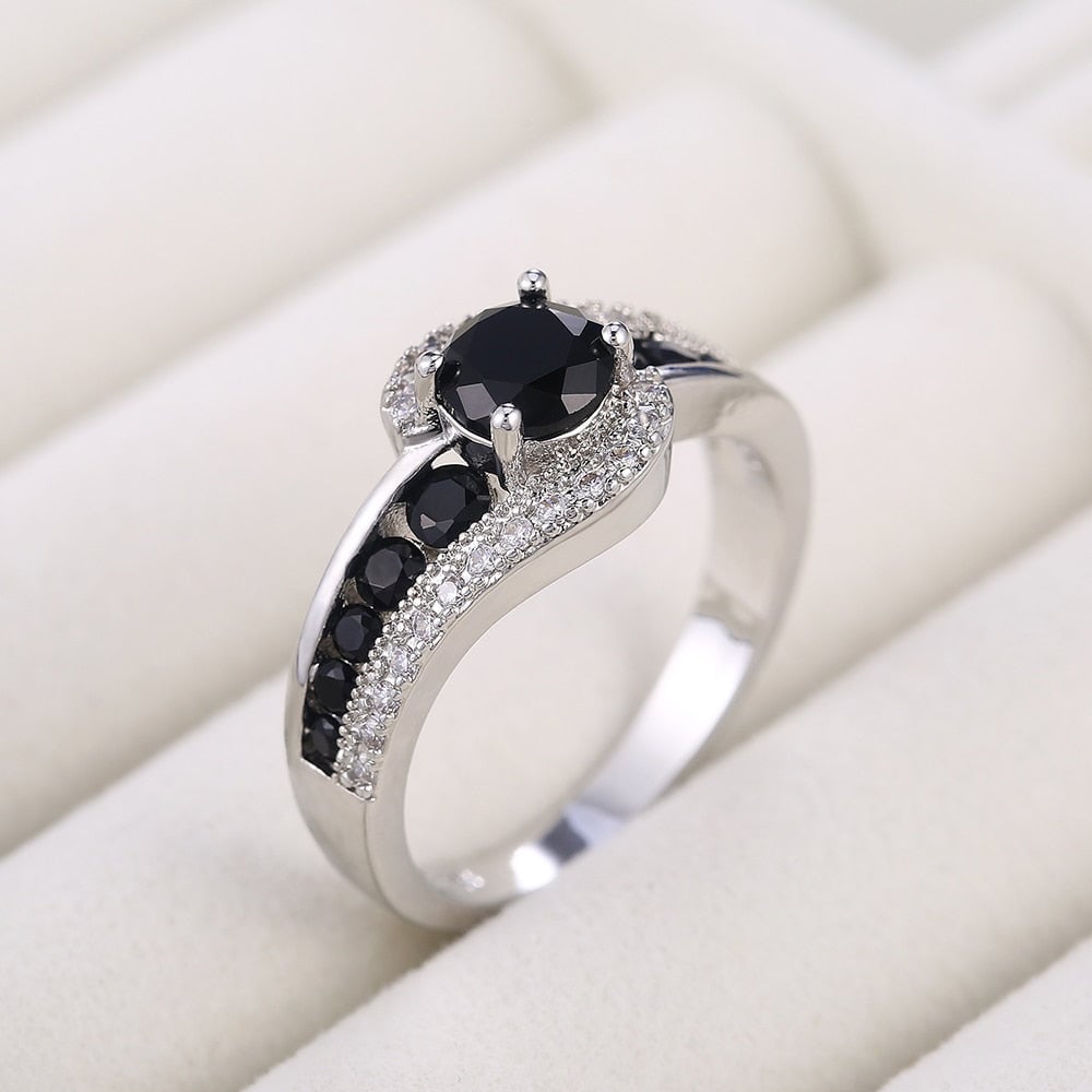 "Black Velvet" Women's Black Spinel Ring