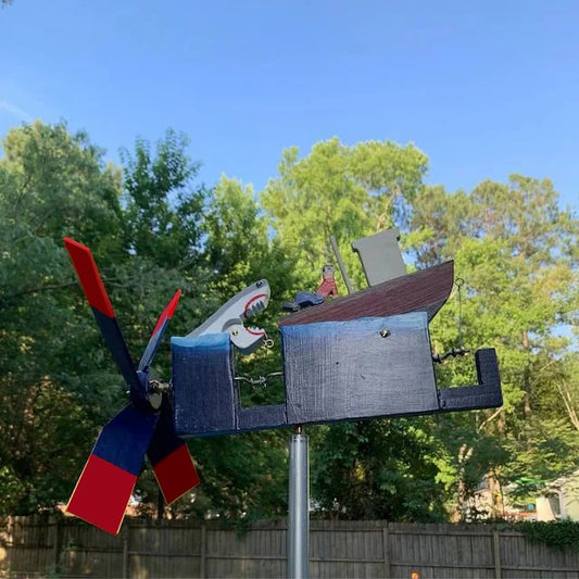 Last Day 60% OFF -Wooden JAWS Disaster Whirligig - Funny Garden Decor
