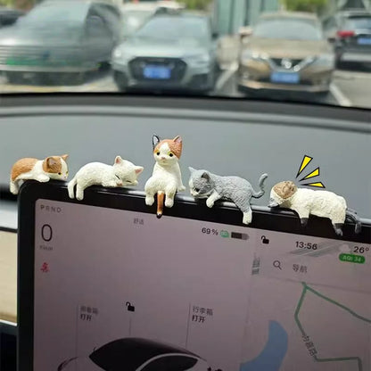 Cute Cat-Themed Car Decoration Set