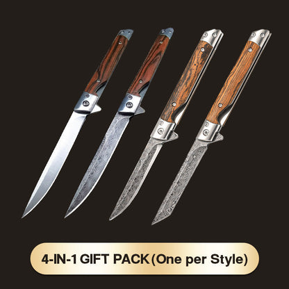 🔥Big Sale 50% OFF🔥🗡️Folding knife with wooden handle for work, hiking & camping⛺