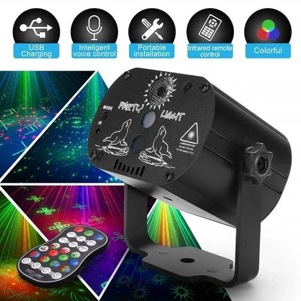 (🔥BEST GIFT FOR FAMILY🔥)Stage Laser Light Sound Activated LED Projector Party Light💃-👍Buy 2 Save 15%