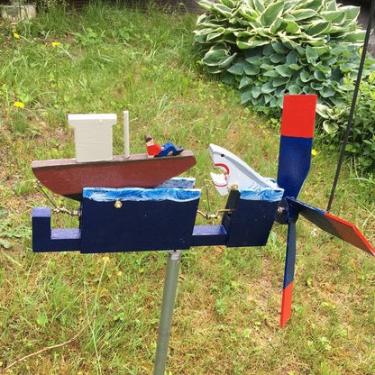 Last Day 60% OFF -Wooden JAWS Disaster Whirligig - Funny Garden Decor