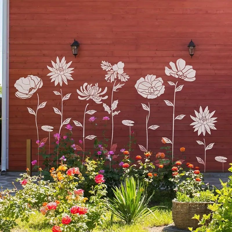 (🎅EARLY CHRISTMAS SALE-49% OFF) Garden Fence Large Flower Stencils🌻DIY Decoration