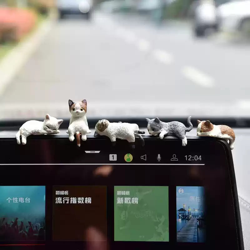 Cute Cat-Themed Car Decoration Set
