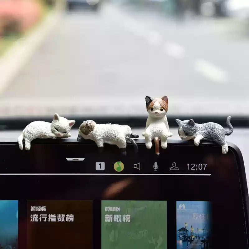 Cute Cat-Themed Car Decoration Set