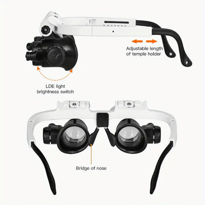 ⚡️Last day - 49% OFF⚡️Eptchn LED Glasses Magnifier 8x 15x 23x