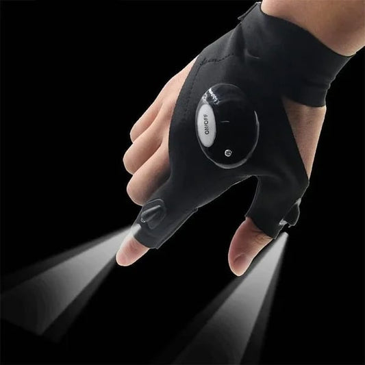 Fingerless LED Flashlight Gloves