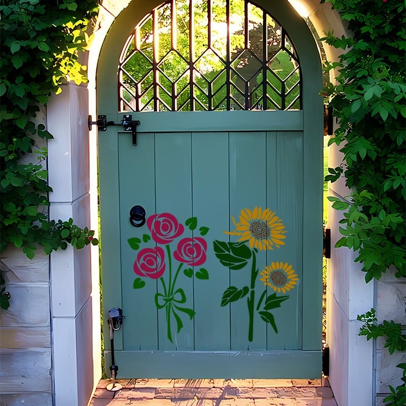 (🎅EARLY CHRISTMAS SALE-49% OFF) Garden Fence Large Flower Stencils🌻DIY Decoration