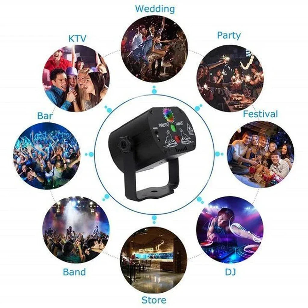 (🔥BEST GIFT FOR FAMILY🔥)Stage Laser Light Sound Activated LED Projector Party Light💃-👍Buy 2 Save 15%